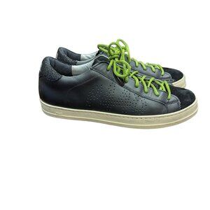 P448 Black Leather Italian Made Sneakers - Size 39
